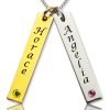 Collar de etiqueta de nombre de pareja personalizado con piedras de nacimiento