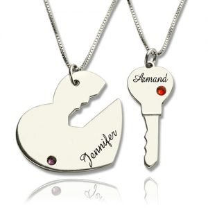 Sleutel tot mijn hart naam hanger set voor paar sterling zilver 925