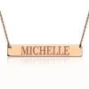 Engraved Name Bar Necklace In Rose Gold