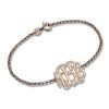 Pulsera de monograma de plata chapada en oro rosa