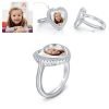 Anello per foto adorabile con cuore personalizzato in argento sterling