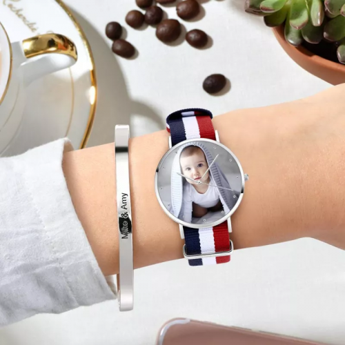 Bracelet en nylon couleur pour montre photo pour femme