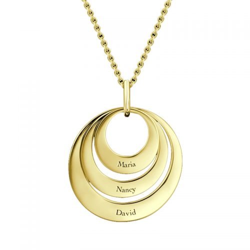 Ketting met drie schijven en vergulding