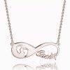 Baby Footprint Infinity Name Necklace Chapado en oro rosa