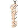 Personalized Vertical Carrie Style Name Necklace Rose Gold