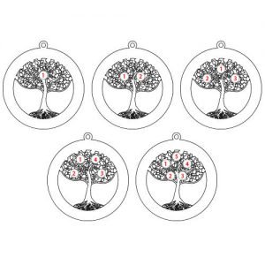 Rose Gold Plating Circle Tree of Life halskæde med fødselssten