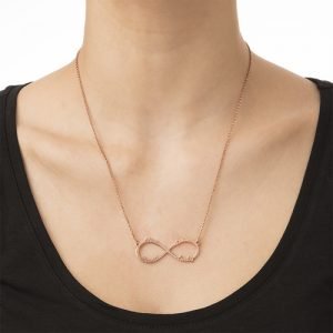 שרשרת אינפיניטי 4 שמות עם ציפוי רוז גולד
