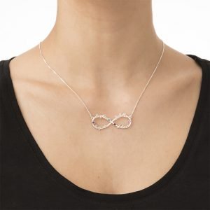 Infinity 4 namen ketting met geboortestenen