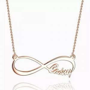 Infinity Name Necklace Rose Gold Plated Silver