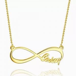 Infinity Name Necklace 14K Gold Plated Silver