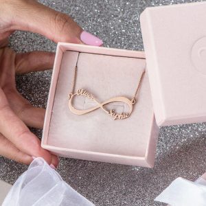 Infinity Naam Ketting Rosé Verguld