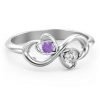 Duo der Herzen und Steine Infinity Ring