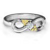 Solitaire Infinity Ring med accenter