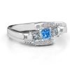 Triple Princess Stone Ring med accenter