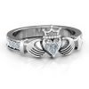 Klassieke Claddagh Heart Cut Ring met accenten