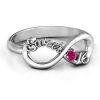 Sweet 16 con anillo infinito de piedra de nacimiento