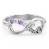 Anillo de amor infinito familiar con piedras