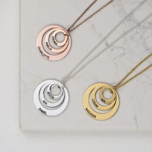 Ketting met drie schijven en vergulding