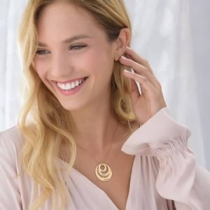 Ketting met drie schijven en vergulding