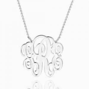 Fancy Monogram Necklace Silver
