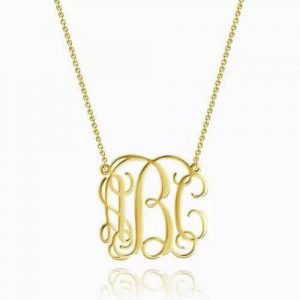 Monogram Necklace 14k Gold Plated
