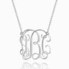 Large Monogram Necklace Silver