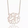 Monogram Necklace Rose Gold Plated