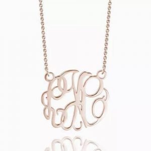 Monogram Necklace Rose Gold Plated