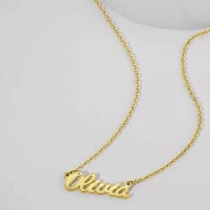 Personalized CZ Name Necklace 14k Gold Plated
