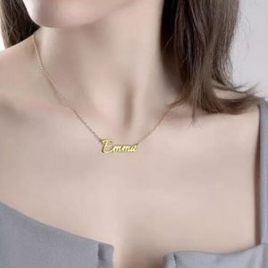 שרשרת שם אישי בציפוי זהב 14 קראט