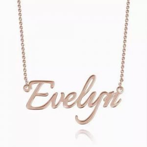 Collar con nombre personalizado chapado en oro rosa