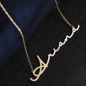 Collar con nombre de estilo exclusivo chapado en oro de 14K