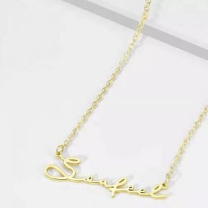 Collar con nombre de estilo exclusivo chapado en oro de 14K