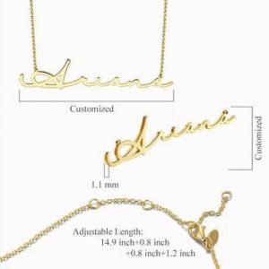 Collar con nombre de estilo exclusivo chapado en oro de 14K