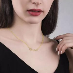 Collar con nombre de estilo exclusivo chapado en oro de 14K