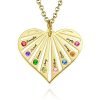 Collana di famiglia con pietre di nascita in placcatura in oro