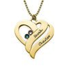 Collana Two Hearts Forever One con pietre preziose - Placcato in oro