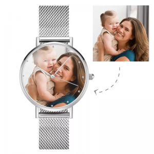 Unisex paar aangepaste foto horloge