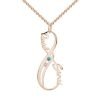 Collana con nome Infinity verticale con pietre di nascita placcate in oro rosa