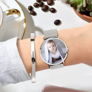 Reloj fotográfico personalizado para pareja unisex