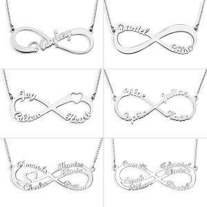 Collar con nombre infinito personalizado en plata esterlina