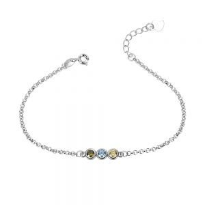 Personalized Birthstone Bracelet Sterling Silver