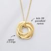 Collier bague russe gravé en argent sterling