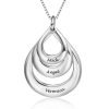 Collar con nombre grabado en forma de gota