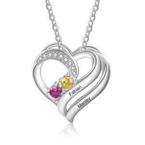 Custom 2 Birthstone Mother's Necklace