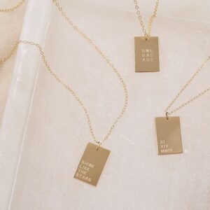 Collar rectangular personalizado en 925 plata esterlina
